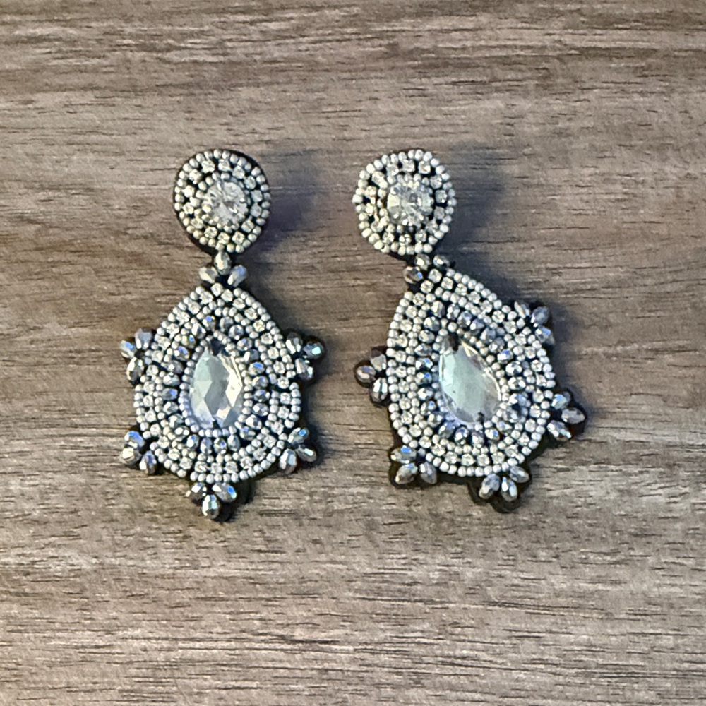 Park Lane Silver-Tone Crystal Teardrop Dangle Earrings - Elegant Women Jewelry
